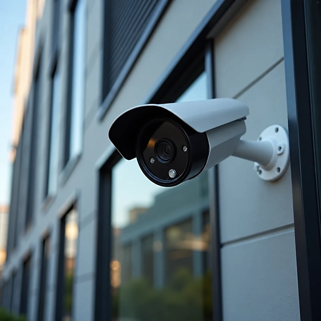 Wall-mounted security camera with concealed cabling