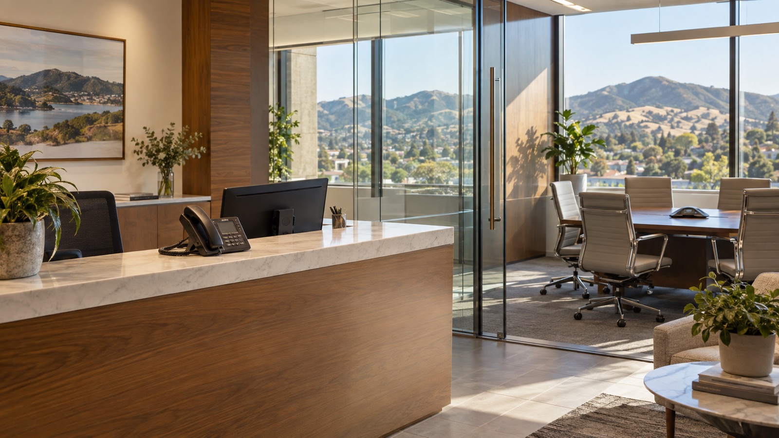 Modern business phone system in an upscale San Rafael professional office