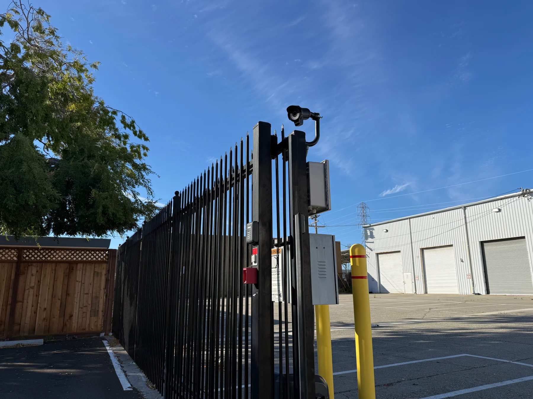 UniFi license plate recognition camera mounted at a vehicle access gate