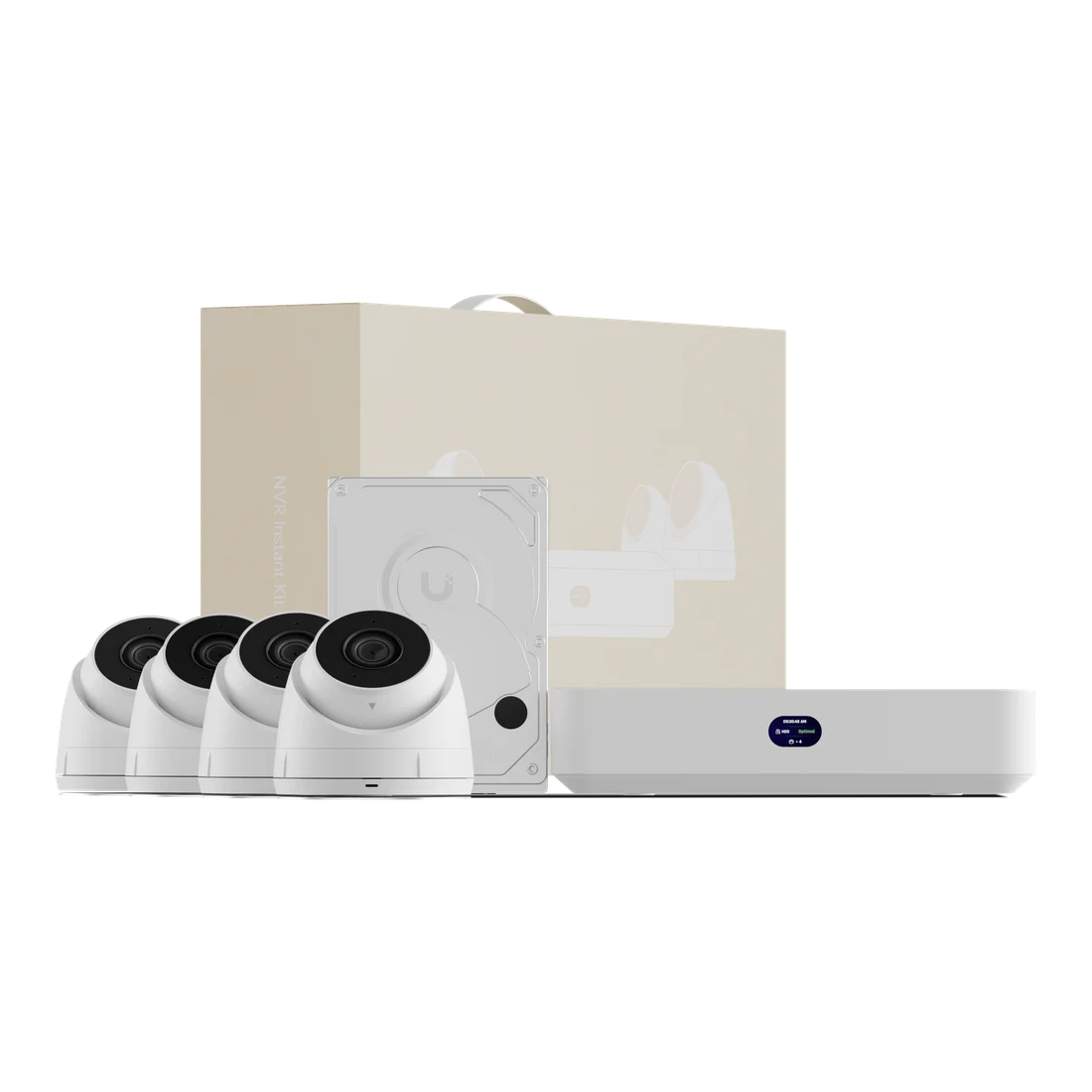 UniFi NVR Instant kit with four G5 Turret Ultra cameras, recorder and hard drive